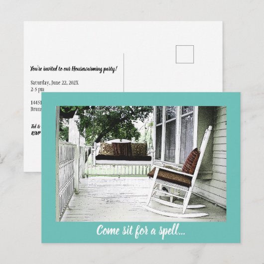 Charmante voordeur Housewarming Briefkaart (Voorkant / Achterkant)