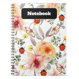 Charmante Waterverf Floral en lieveheersbeestje No Notitieboek