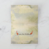 Charmante Waterverf kerst Koe Feestdagen Kaart (Binnen)