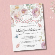 ***Charmante Wildflower Vlinder Meisje Baby Shower