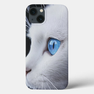 Charmante witte kat met blauwe ogen - iPhone 13 Ho Hoesje