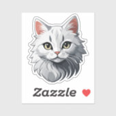 Charmante witte kat sticker (Vel)