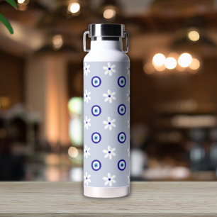 Charmante zachte blauwe vrouwelijke Daisy Evil Eye Waterfles