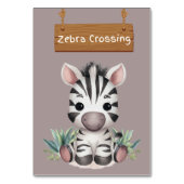 Charmante Zebra Crossing Oerwoud Safari Table Kaar Kaart (Voorkant)