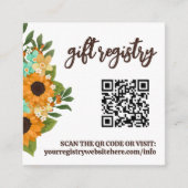 Charmante Zonnebloemen QR Code Gift Registry Klein Informatiekaartje (Voorkant)