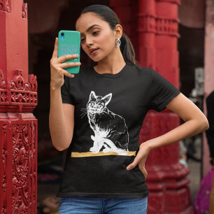 Charmante zwart-wit kat-tastic t-shirt