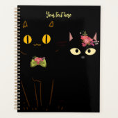 Charmante zwarte katten gele ogen planner (Voorkant)