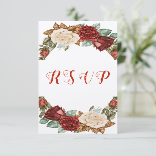 Charmantes Floral RSVP Roses Rouges Rustiques (Debout devant)