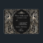 Charme Argent Art Déco Peacocks Mariage RSVP<br><div class="desc">Design unique avec un mélange de paons de style ancien et d'architecture moderne et audacieuse. Utilisez l'outil Personnaliser pour ajouter vos informations. Pour les articles correspondants,  visitez,  s'il vous plaît,  ma collection Glam Silver Art Déco Peacocks.</div>