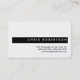 Charme attrayant Carte de visite en bande noire