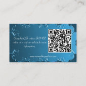  charme: Blauwgroen bruiloft website Kaart (Achterkant)