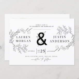 Charme Botanique Élégant Mariage Invitation