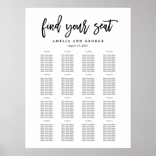 Charme brossé ÉDITABLE COULEUR Siège Poster (Devant)