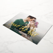 Charme Brossé VRAI FOIL Enregistrer La Carte Date (Rotation)