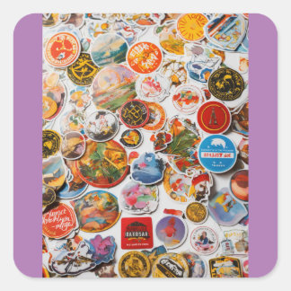 " charme: bruine achtergrond Stickers" Vierkante Sticker