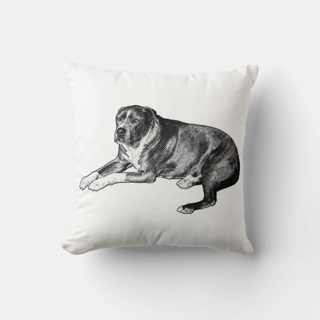 Charme comique confortable - Coussin de chien demi (Recto)
