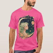 "Charme cosmique | Design T-shirt de la lune souri (Devant)