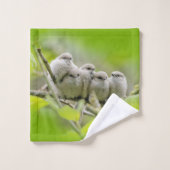 Charme de coeur Cute Bushtits Songbirds Photo de f (Gant de toilette)