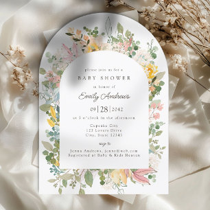 Charme de jardin fleur sauvage Invitation baby s