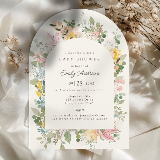 Charme de jardin fleur sauvage | Invitation baby s