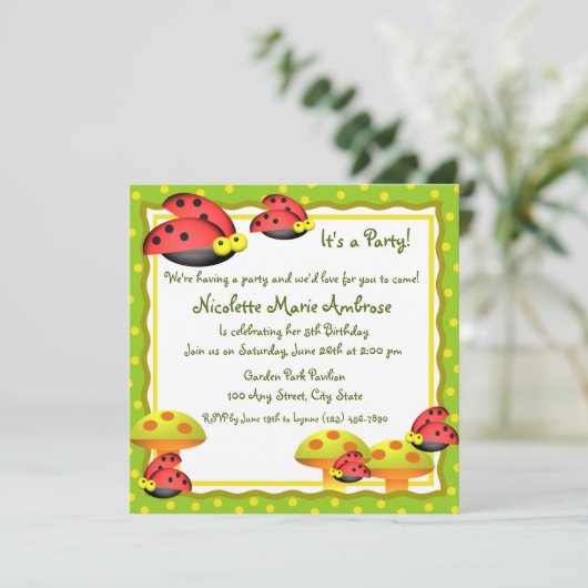 Charme de Ladybug / Invitation d'anniversaire (Debout devant)