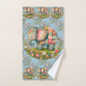 Charme de Prairie Florale à l'Élément Patchwork d' (Serviette à main)