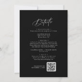 Charme élégant Black Wedding Invitations avec RSVP (Dos)