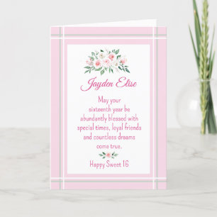 Charme Élégant. Carte Sweet personnalisée 16 anniv