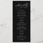 Charme élégant Flat Dark Black Wedding Programme (Dos)