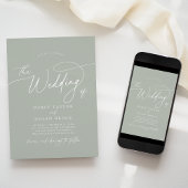 Charme élégant Green Wedding Invitations avec RSVP