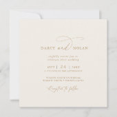 Charme élégant Photo Ivory Gold Wedding Invitation (Devant)
