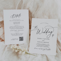 Charme élégant Simple Mariage Invitations avec RSV