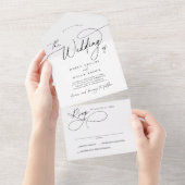 Charme élégant tout en un mariage Invitations RSVP (Déchirure)