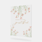 Charme élégant Wild Flower Mariage livre d'hôtes (Angle)