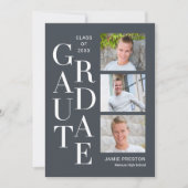 Charme empilé Editable Color Graduation Invitation (Devant)