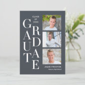 Charme empilé Editable Color Graduation Invitation (Debout devant)