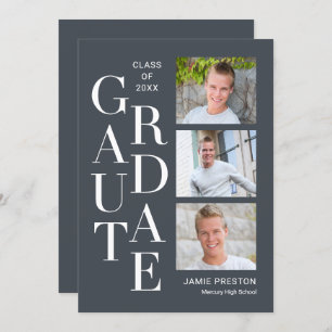 Charme empilé Editable Color Graduation Invitation