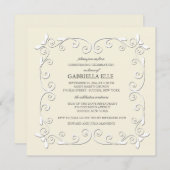 Charme et grâce Christening Invitation (Devant / Derrière)