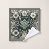 Charme floral du trèfle celtique (Gant de toilette)