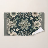 Charme floral du trèfle celtique (Serviette à main)