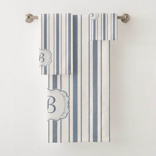 Charme Franse boerderij blauw en wit gestreept Bad Handdoek (Insitu)