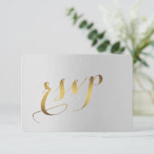 Charme Gold Foil Gris mariage RSVP (Debout devant)
