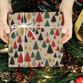 charme: kerstboompatroon cadeaupapier