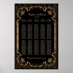 Charme Noir Grand Gatsby Art Déco Sièges