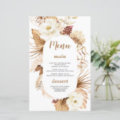 Charme Pampas Grasse Fleurs blanches Carte Anniver (Debout devant)