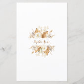 Charme Pampas Grasse Fleurs blanches Carte Anniver (Dos)