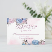 Charme parisien Rose Floral Wedding Réponse RSVP (Debout devant)