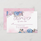 Charme parisien Rose Floral Wedding Réponse RSVP (Devant / Derrière)