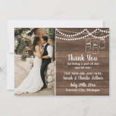 Charme rustique Mason Jar String Mariage Merci (Devant)