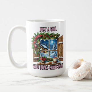Charme van een gezellig kerstvenster in de winter koffiemok